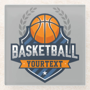 Basketball Player ADD NAME Varsity School Team Glass Coaster