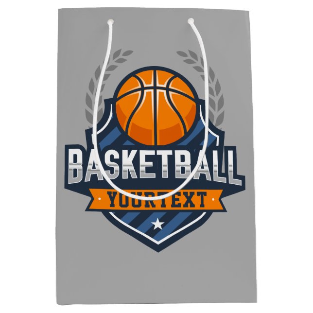 Basketball Player ADD NAME Varsity School Team Medium Gift Bag (Front)