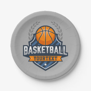 Basketball Player ADD NAME Varsity School Team Paper Plate