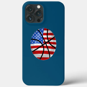 Basketball Player American Flag 4th Of July Ball iPhone 13 Pro Max Case