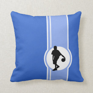 Basketball Player; Blue Throw Pillow