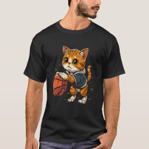 Basketball player Cat on Basketball T-Shirt