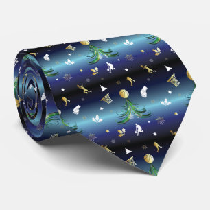 Basketball Player Christmas Tree Tie