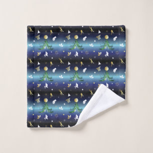 Basketball Player Christmas Tree Wash Cloth