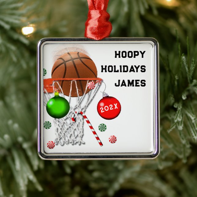 Basketball Player Collectable Metal Ornament (Tree)
