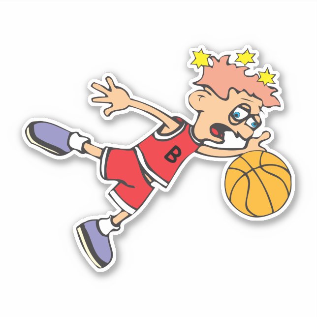 Basketball Player Custom-Cut Vinyl Sticker (Front)
