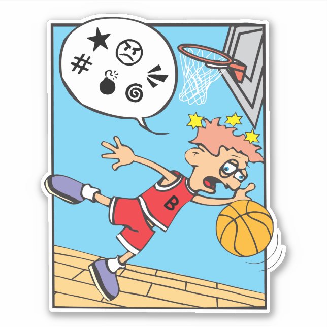 Basketball Player Custom-Cut Vinyl Sticker (Front)