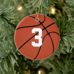 Basketball Player Custom Jersey Number or Letters Ceramic Ornament
