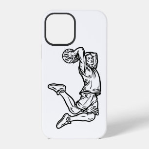 Basketball Player Doing Slam Dunk Dark Design iPhone 12 Pro Case