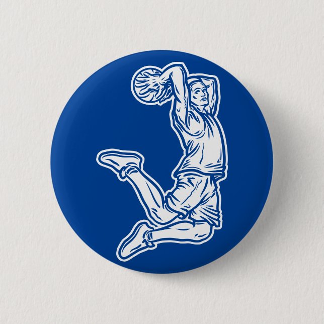 Basketball Player Doing Slam Dunk Light Design 2 Inch Round Button (Front)