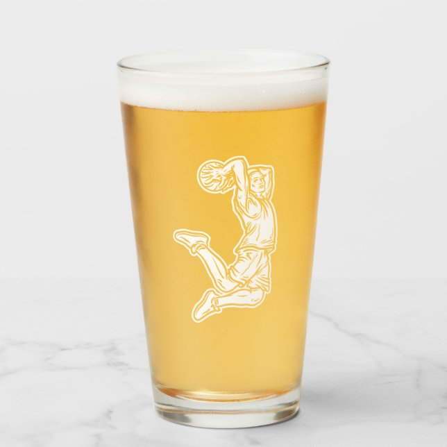 Basketball Player Doing Slam Dunk Light Design Glass (Front Filled)