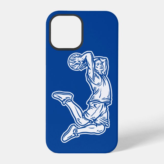 Basketball Player Doing Slam Dunk Light Design iPhone Case (Back)