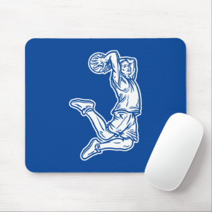Basketball Player Doing Slam Dunk Light Design Mouse Pad