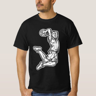Basketball Player Doing Slam Dunk Light Design T-Shirt