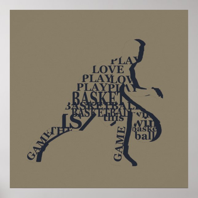 Basketball player dribbling poster (Front)