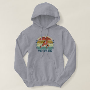 Basketball player dribbling vintage retro sunset hoodie