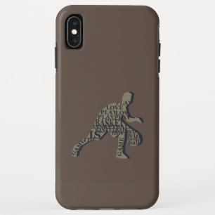 Basketball player dribbling with full body text iPhone XS max case