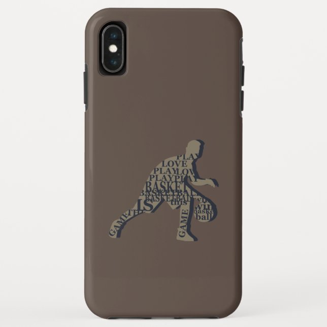 Basketball player dribbling with full body text Case-Mate iPhone case (Back)