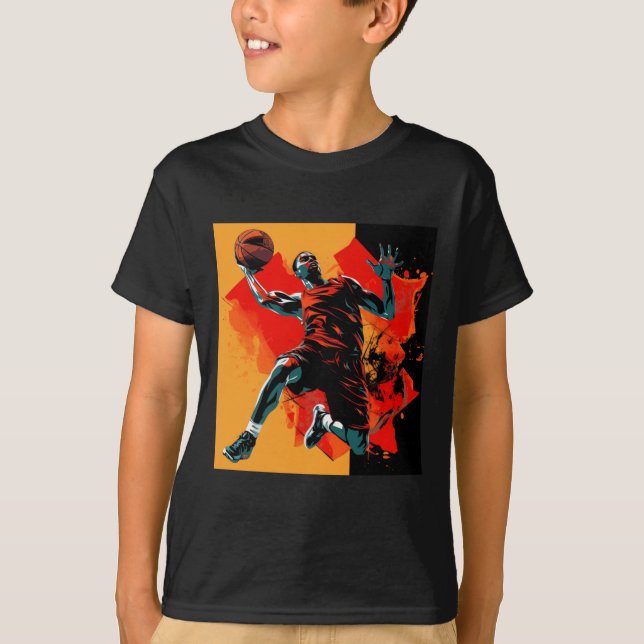Basketball Player Dunking Basket  T-Shirt (Front)