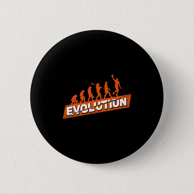 Basketball Player Evolution Gift Illustration 2 Inch Round Button (Front)
