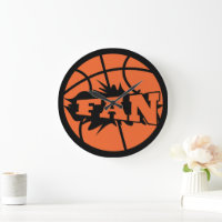 Basketball player fan orange ball