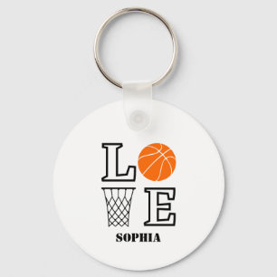Basketball Player Girl, Basketball Girl Birthday Keychain