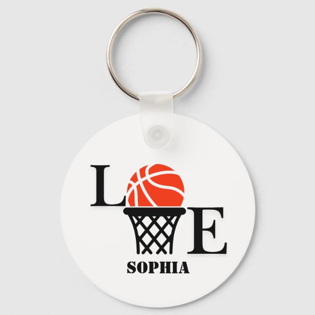 Basketball Player Girl, Basketball Girl  Birthday Keychain (Front)