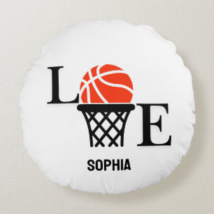 Basketball Player Girl, Basketball Girl  Birthday Round Pillow