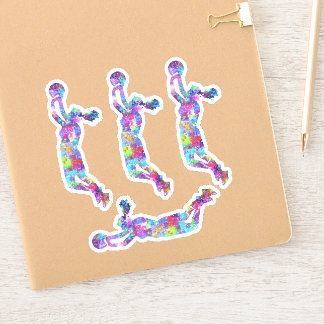 Basketball player girl sticker watercolor splashes (Notebook)