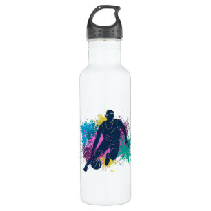Basketball Player Grungy Colour Splashes 710 Ml Water Bottle