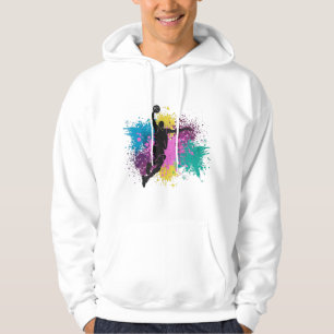 Basketball Player Grungy Colour Splashes Hoodie