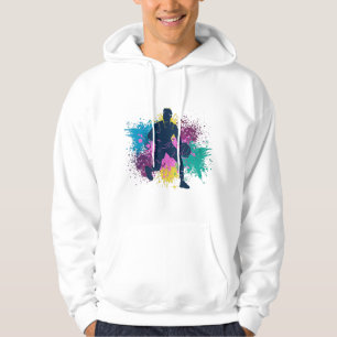 Basketball Player Grungy Colour Splashes Hoodie