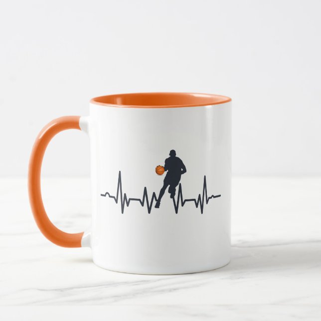 Basketball player heartbeat mug (Left)