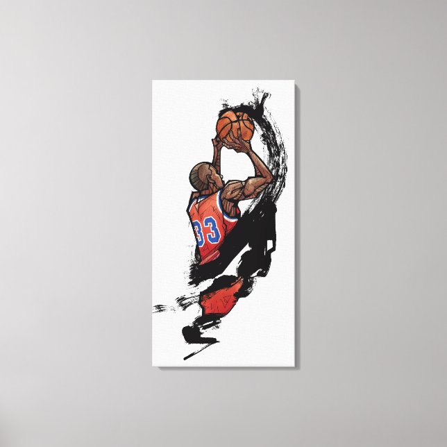Basketball player holding ball canvas print (Front)