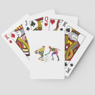 Basketball player in watercolor playing cards