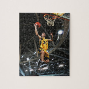 Basketball player  jumping in air jigsaw puzzle