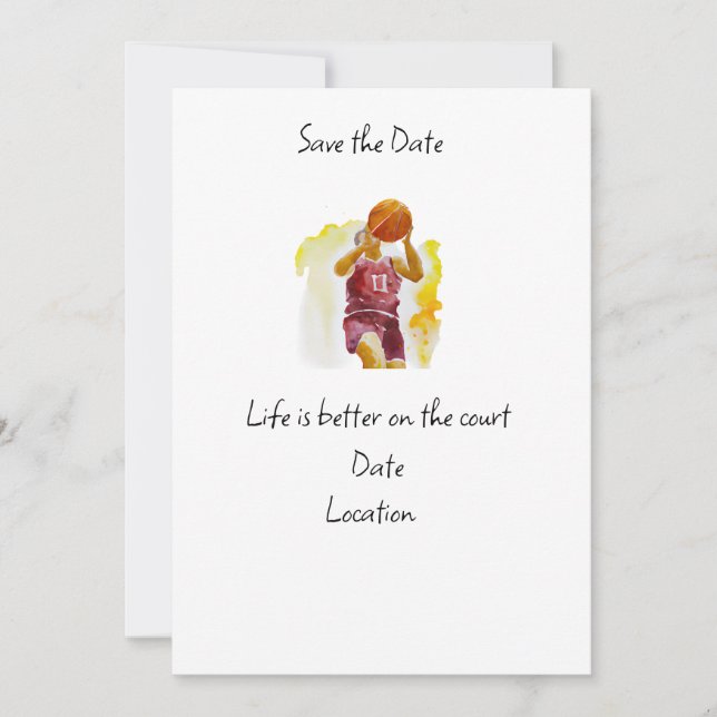 Basketball  Player Life is better on the court   Invitation (Front)