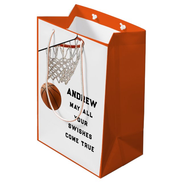 Basketball Player Medium Gift Bag (Back Angled)
