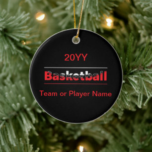 Basketball Player - Minimalist Geometric Arch Ceramic Ornament