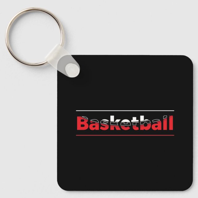 Basketball Player - Minimalist Geometric Arch Keychain (Front)