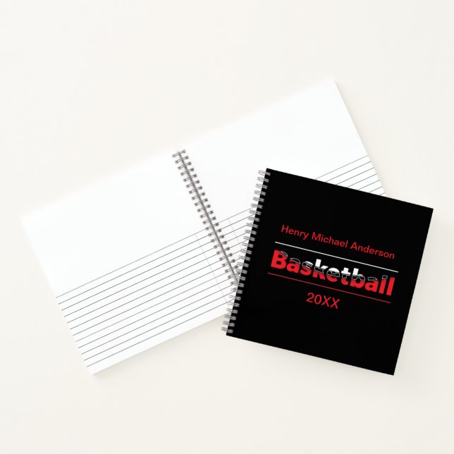 Basketball Player - Minimalist Geometric Arch Notebook (Inside)
