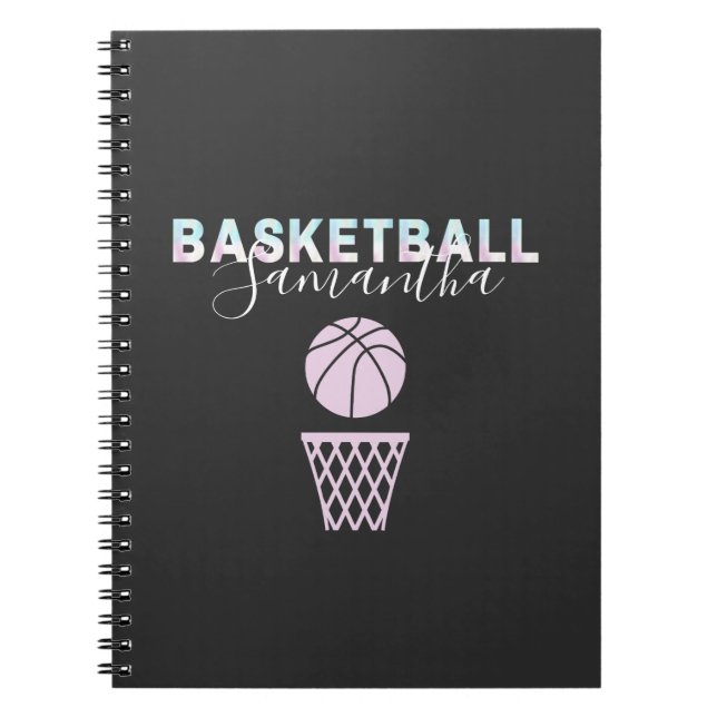 Basketball Player Name Cute Basket Personalized   Notebook (Front)