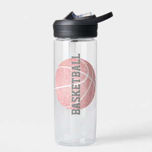 Basketball player name jersey number girly pink water bottle