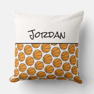 Basketball Player NAME Sports Hoops Kids Decor Fun Throw Pillow