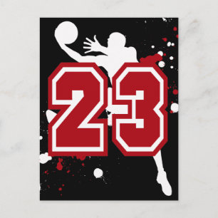 BASKETBALL PLAYER NUMBER 23 POSTCARD