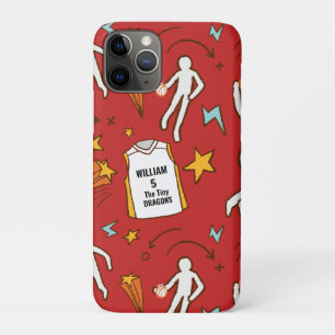 Basketball Player Personalized Name Number Red iPhone 11 Pro Case