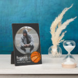 Basketball Player Photo Name and Year Plaque<br><div class="desc">Whether you're commemorating your favourite basketball player's graduation from high school or college or just want a keepsake for a winning season,  we've got you covered with this basketball name,  player position,  school and year plaque design.  Design by Holiday Hearts Designs with template photo by Whereslugo at Unsplash.</div>