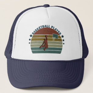 basketball player rebound jump shot trucker hat