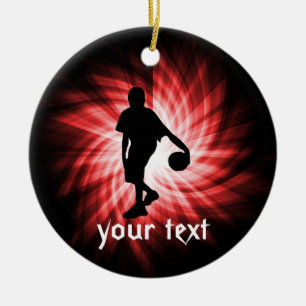 Basketball Player; Red Ceramic Ornament