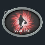 Basketball Player; Red Oval Belt Buckle<br><div class="desc">You will love this cool red Basketball player baller design. Great for gifts! Available on tee shirts, smart phone cases, mousepads, keychains, posters, cards, electronic covers, computer laptop / notebook sleeves, caps, mugs, and more! Visit our site for a custom gift case for Samsung Galaxy S3, iphone 5, HTC vivid...</div>